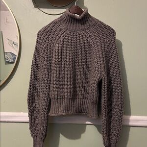 H&M Brown Chunky Knit Turtleneck Sweater